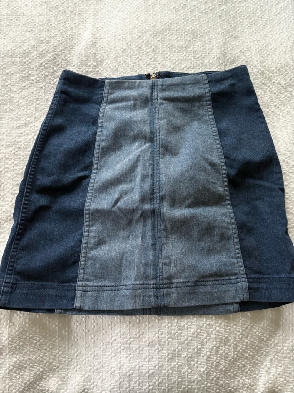 Free People Two-Tone Denim Mini Skirt